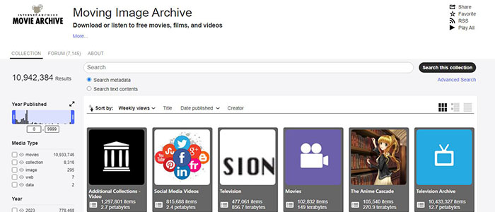 Internet Archives Video Section